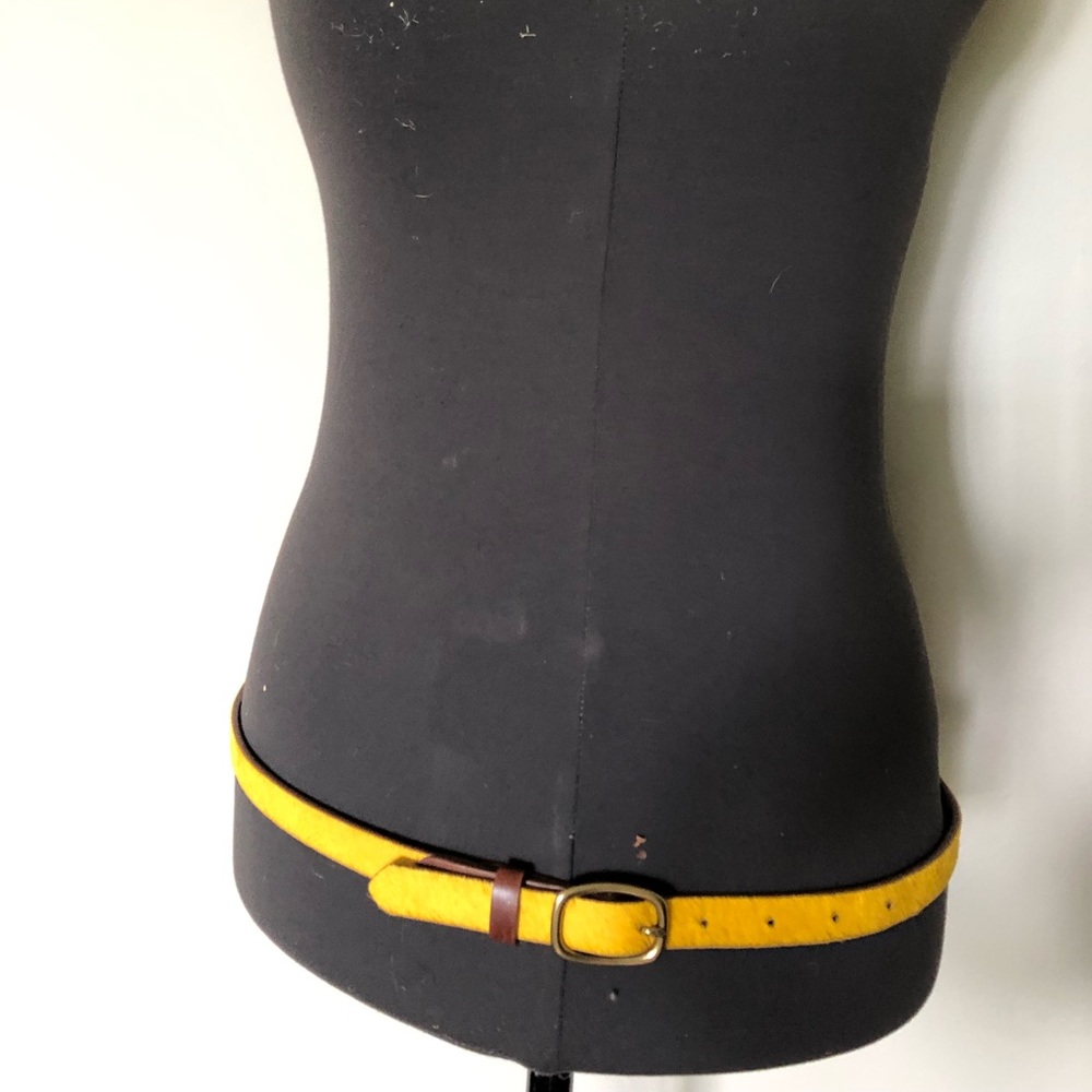 J.Crew Mustard Calfskin Belt Sz Small